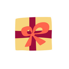 Gift icon in modern cartoon style for creative design.