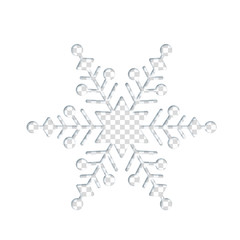 Beautiful snowflake laser cutting template for greeting card. Openwork snow object use for Happy New Year and Merry Xmas scrapbooking decoration. Simple winter season ornament vector illustration.