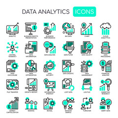 Data Analytics , Thin Line and Pixel Perfect Icons
