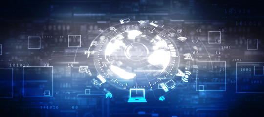  2d illustration technology background