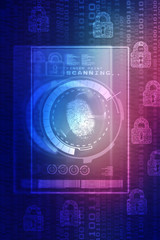 Fingerprint Scanning Technology Concept 2d Illustration