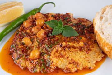 hot and delicious hummus with spice