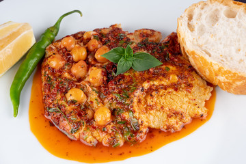 hot and delicious hummus with spice