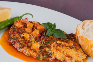 hot and delicious hummus with spice