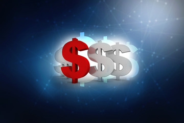 3d rendering Dollar symbol 