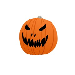 Orange pumpkin with an ominous face. Jack Pumpkins.  Halloween Pumpkin. Vector illustration.