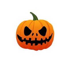 Halloween Pumpkin. Jack's insidious smile. Orange pumpkin lantern with a smirk. illustration.