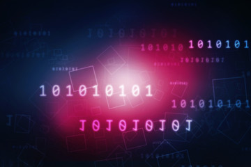 Fototapeta premium 2d illustration abstract digital binary data on computer screen