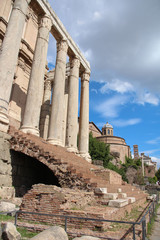 View on the Roman Forum in the heart of Rome