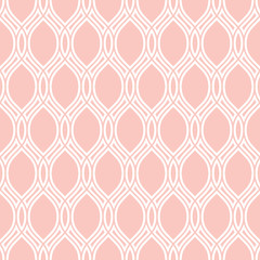 Seamless ornament. Modern background. Geometric modern pink and white wavy pattern