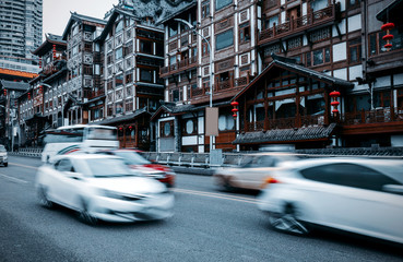 China Chongqing traditional houses on stilts