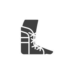 Foot ankle brace vector icon. filled flat sign for mobile concept and web design. Orthopedic Ankle Bandage glyph icon. Symbol, logo illustration. Vector graphics