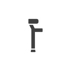 Walker for disability vector icon. filled flat sign for mobile concept and web design. Walker stick glyph icon. Symbol, logo illustration. Vector graphics