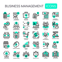 Business Management , Thin Line and Pixel Perfect Icons