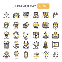 St Patrick Day , Thin Line and Pixel Perfect Icons