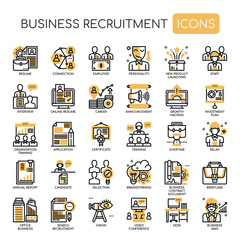 Fototapeta na wymiar Business Recruitment , Thin Line and Pixel Perfect Icons