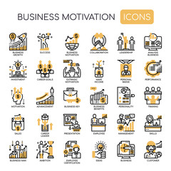 Business Motivation , Thin Line and Pixel Perfect Icons