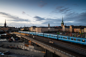 A metro train in Stockholm