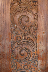 wooden background with vintage ornament decoration  