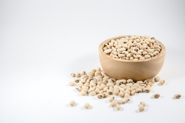 soybeanin a bowl isolated on white background