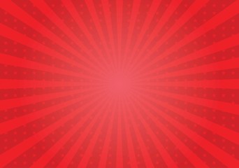 Red shiny starburst background. Vector illustration.