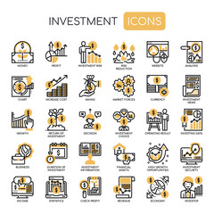 Investment Elements , Thin Line and Pixel Perfect Icons