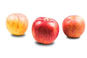 3 apples on a white background
