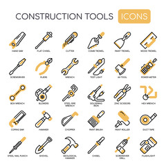 Construction Tools , Thin Line and Pixel Perfect Icons