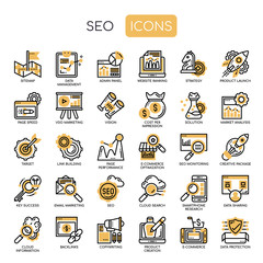 SEO , Thin Line and Pixel Perfect Icons