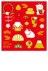 年賀状　お正月セット