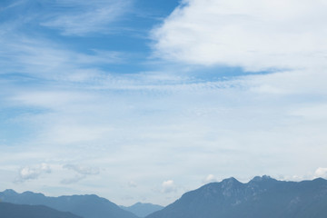 Beautiful blue sky with nice cloud and mountain