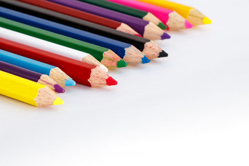 Back to school - Color pencil with white background
