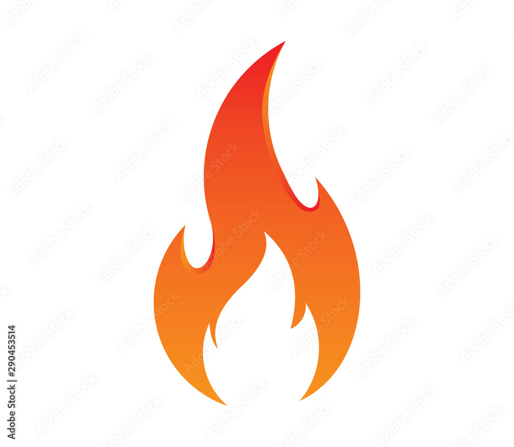 Wall mural fire flame logo vector illustration design template