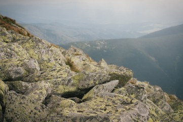 Hiking in the Low Tatra mountains in Slovakia, almost alone on the ridgeway, only majestic mountains