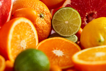 Close up of citrus fruits.