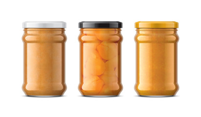 Set of Glass Jar with Jam 