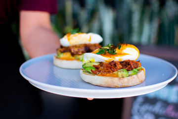 Huevos benedictinos from mexican food