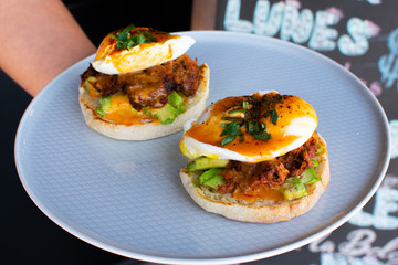 Huevos benedictinos from mexican food