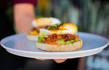 Huevos benedictinos from mexican food
