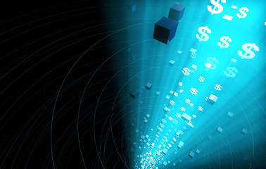 Obraz premium Future Digital Technology, Network Data Technology and Transmission, Financial Technology,Currency symbol, dollar