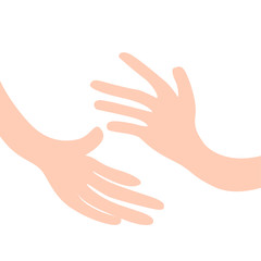 Hugging hands.Two hands holding or embracing something. 