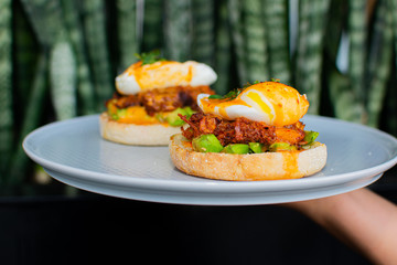 Huevos benedictinos from mexican food