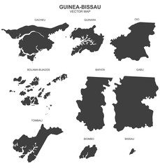 political map of Guinea-Bissau on white background