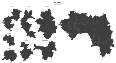 Fototapeta na wymiar political map of Guinea on white background