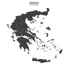 vector political map of Greece on white background