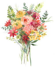 Flower watercolor bouquet - 290459523