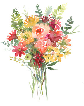 Flower watercolor bouquet