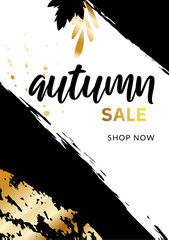 Autumn ad sale poster in luxurious style.