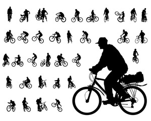 Obraz premium Sport people whit bike on white background