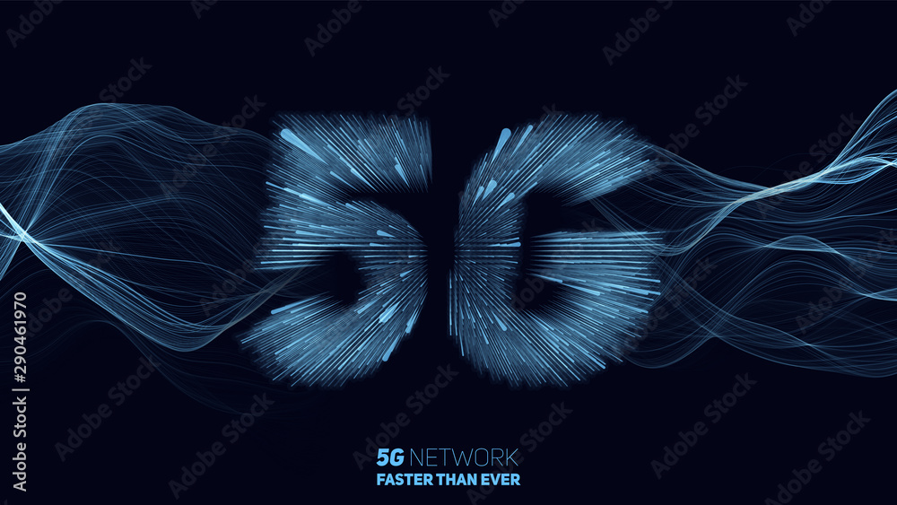 Poster vector abstract 5g new wireless internet connection background. global network high speed network. 5
